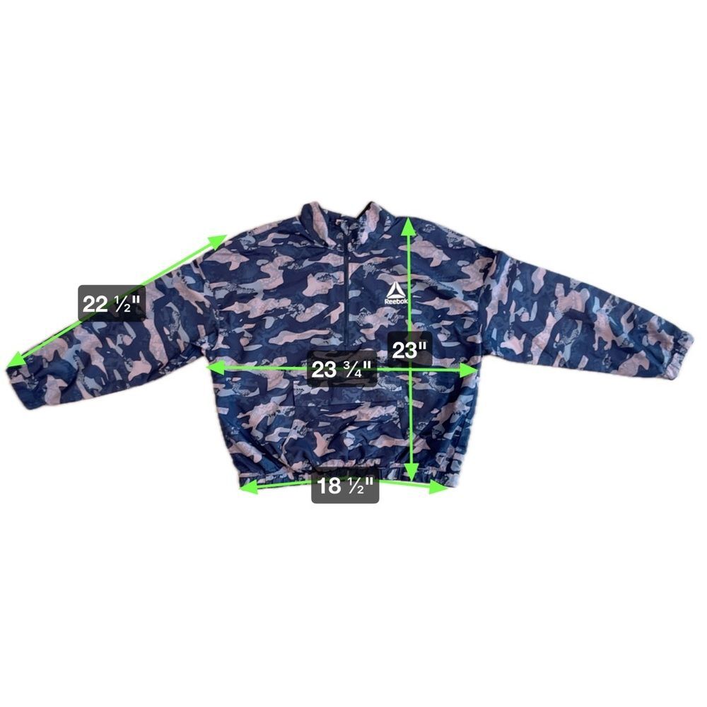 Reebok Camo 1/4 Zip Pullover Athletic Jacket Windbreaker Purple Size Medium - Picture 7 of 10